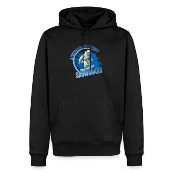 Adrenalin auf Schnee - Snowboard - Männer Premium Bio Hoodie - Schwarz - Vorne - Nico (187cm)
