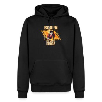 Boxen ist meine Droge - Männer Premium Bio Hoodie - Schwarz - Vorne - Nico (187cm)