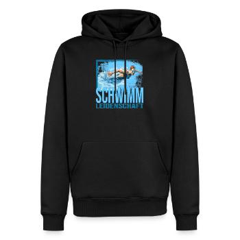 Schwimm Leidenschaft - Männer Premium Bio Hoodie - Schwarz - Vorne - Nico (187cm)