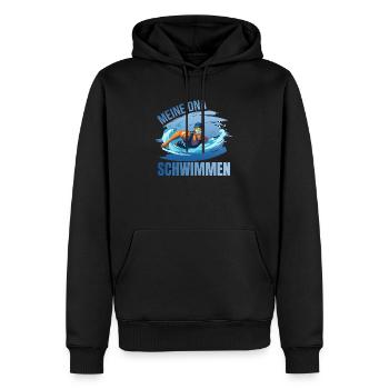 Meine DNA - Schwimmen - Männer Premium Bio Hoodie - Schwarz - Vorne - Nico (187cm)