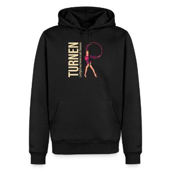 Turnen: Leichtigkeit und Anmut in jeder Bewegung - Männer Premium Bio Hoodie - Schwarz - Vorne - Nico (187cm)