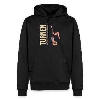 Turnen: Leichtigkeit und Anmut in jeder Bewegung - Männer Premium Bio Hoodie - Schwarz - Vorne - Nico (187cm)