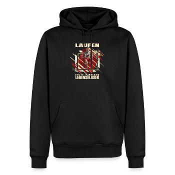 Laufen ist mein Lebenselixier - Männer Premium Bio Hoodie - Schwarz - Vorne - Nico (187cm)