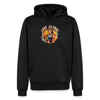 Lauf Legende - Männer Premium Bio Hoodie - Schwarz - Vorne - Nico (187cm)