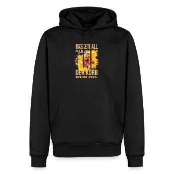 Basketball ist mein Leben - Der Korb mein Ziel - Männer Premium Bio Hoodie - Schwarz - Vorne - Nico (187cm)