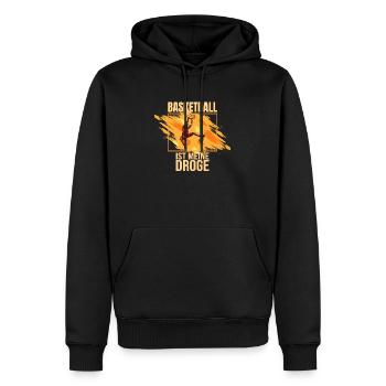 Basketball ist meine Droge - Männer Premium Bio Hoodie - Schwarz - Vorne - Nico (187cm)