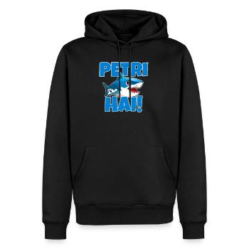Petri Hai, Petri Heil Pêcheur Glück - Sweat à capuche Premium bio Homme - noir - Devant - Nico (187cm)