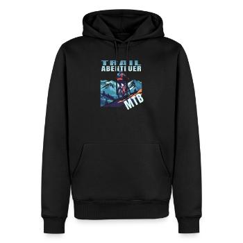 Trail Abenteuer - Männer Premium Bio Hoodie - Schwarz - Vorne - Nico (187cm)