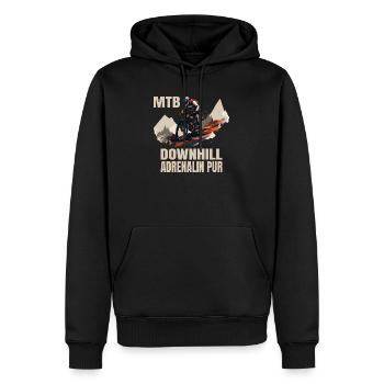 Downhill: Adrenalin pur - Männer Premium Bio Hoodie - Schwarz - Vorne - Nico (187cm)