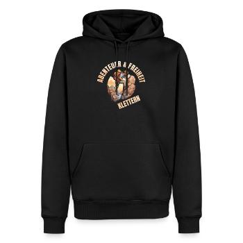 Abenteuer & Freiheit - Männer Premium Bio Hoodie - Schwarz - Vorne - Nico (187cm)