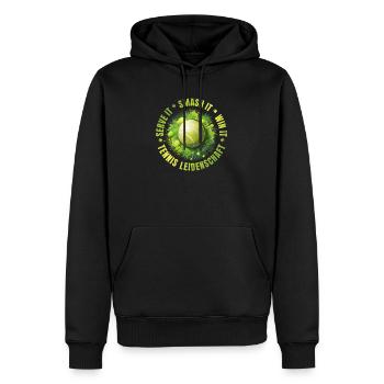 Serve it - Smash it - win it - Männer Premium Bio Hoodie - Schwarz - Vorne - Nico (187cm)