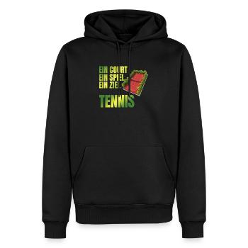 Ein Court - Ein Spiel - Ein Ziel - Tennis - Männer Premium Bio Hoodie - Schwarz - Vorne - Nico (187cm)