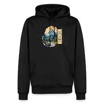 Wandern - Männer Premium Bio Hoodie - Schwarz - Vorne - Nico (187cm)