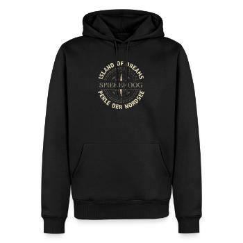 Island of Dreams - Spiekeroog - Männer Premium Bio Hoodie - Schwarz - Vorne - Nico (187cm)