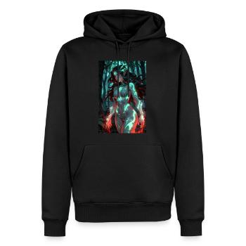 Anime Forêt Fille Manga - Sweat à capuche Premium bio Homme - noir - Devant - Nico (187cm)