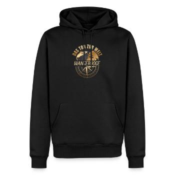 Das Tor zur Welt - Wangerooge - Männer Premium Bio Hoodie - Schwarz - Vorne - Nico (187cm)