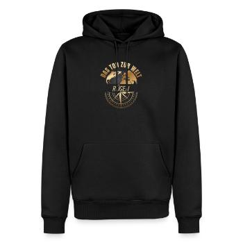 Das Tor zur Welt - Rügen - Männer Premium Bio Hoodie - Schwarz - Vorne - Nico (187cm)