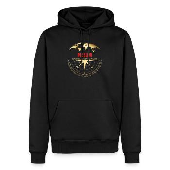 Koordinaten Pilsum - Männer Premium Bio Hoodie - Schwarz - Vorne - Nico (187cm)