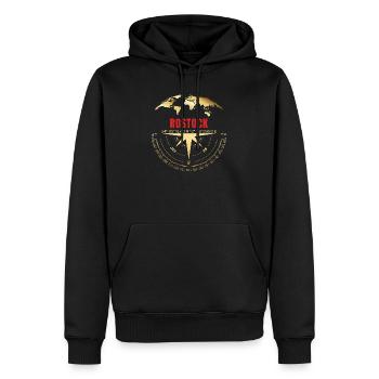Koordinaten Rostock - Männer Premium Bio Hoodie - Schwarz - Vorne - Nico (187cm)