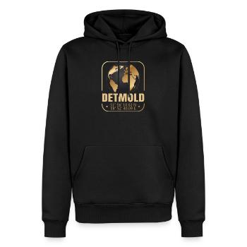 Detmold - Männer Premium Bio Hoodie - Schwarz - Vorne - Nico (187cm)
