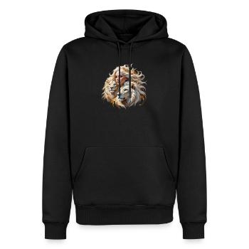 Reine de la Fantaisie parmi des lions majestueux. - Sweat à capuche Premium bio Homme - noir - Devant - Nico (187cm)