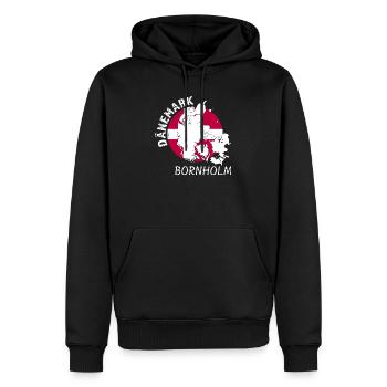 Bornholm - Sweat à capuche Premium bio Homme - noir - Devant - Nico (187cm)