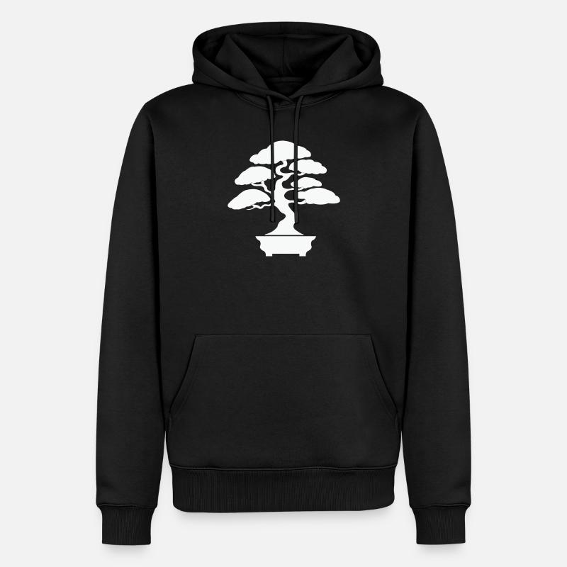 Zen Bonsai Silhouette - Männer Premium Bio Hoodie - Schwarz