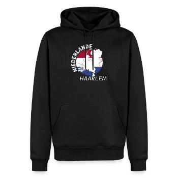 Haarlem - Sweat à capuche Premium bio Homme - noir - Devant - Nico (187cm)