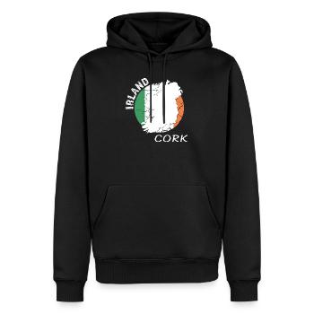 Cork - Men’s Premium Organic Hoodie - black - Front - Nico (187cm)