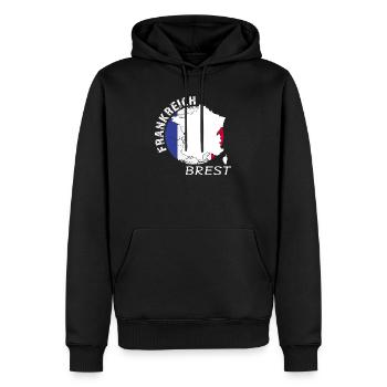 Brest - Sweat à capuche Premium bio Homme - noir - Devant - Nico (187cm)
