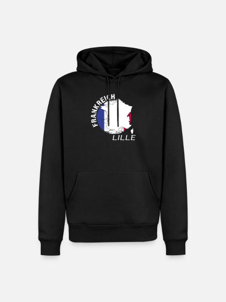 Lille - Sweat à capuche Premium bio Homme - noir