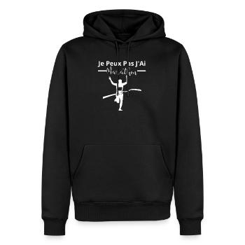 Ich kann nicht Marathon Marathon Laufen - Männer Premium Bio Hoodie - Schwarz - Vorne - Nico (187cm)