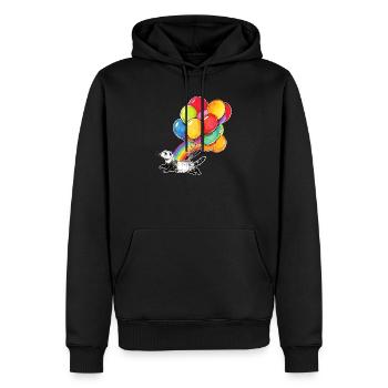 Ballons Furet et arc-en-ciel - Sweat à capuche Premium bio Homme - noir - Devant - Nico (187cm)