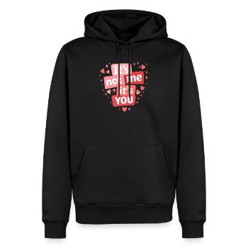 Ce n’est pas moi, c’est toi ta drôle de citation d’amour - Sweat à capuche Premium bio Homme - noir - Devant - Nico (187cm)