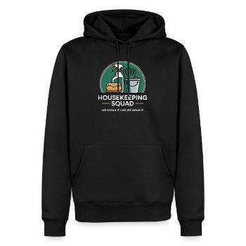 Funny Cleaning Design - Men’s Premium Organic Hoodie - black - Front - Nico (187cm)