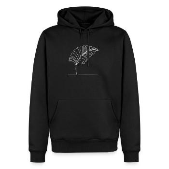 Blatt - Männer Premium Bio Hoodie - Schwarz - Vorne - Nico (187cm)