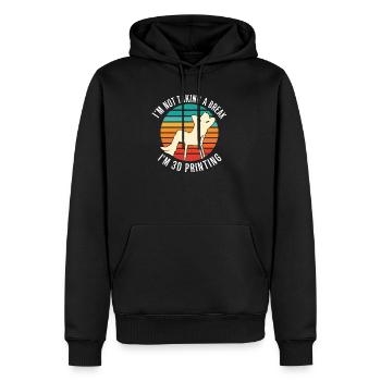 Ich mache keine Pause, ich 3D-drucke komisch. - Männer Premium Bio Hoodie - Schwarz - Vorne - Nico (187cm)