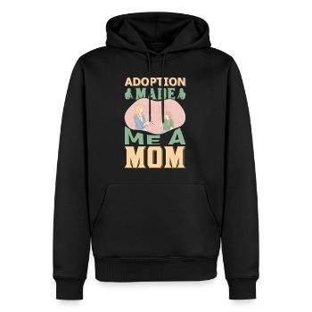 L’adoption m’a rendue fière de maman - Sweat à capuche Premium bio Homme - noir - Devant - Nico (187cm)