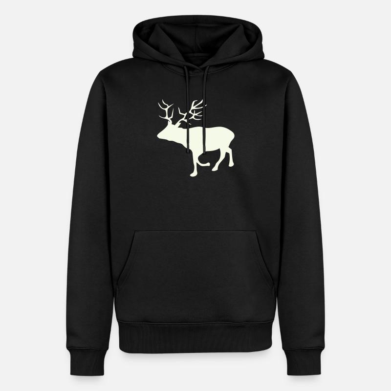 Cerf, chevreuil, cerf - Sweat à capuche Premium bio Homme - noir