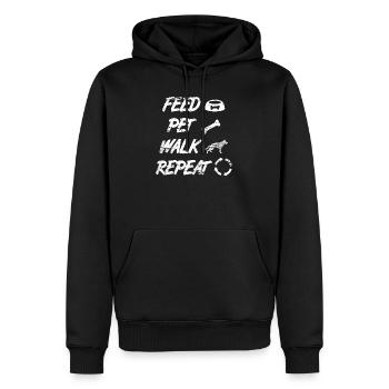 Feed Pet Walk Repeat - Männer Premium Bio Hoodie - Schwarz - Vorne - Nico (187cm)