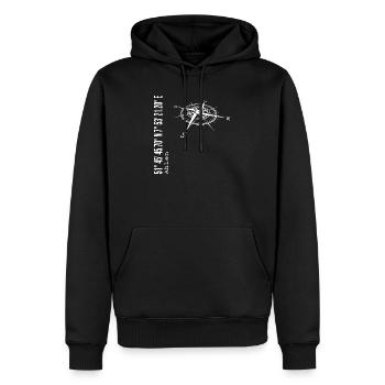 Ahlen - Männer Premium Bio Hoodie - Schwarz - Vorne - Nico (187cm)