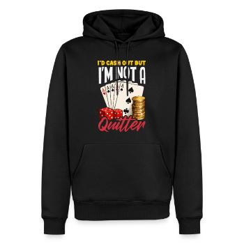 N’abandonnez pas le jeu de cartes de poker casino - Sweat à capuche Premium bio Homme - noir - Devant - Nico (187cm)