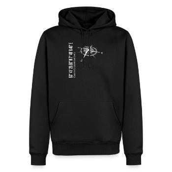 Carolinensiel - Männer Premium Bio Hoodie - Schwarz - Vorne - Nico (187cm)