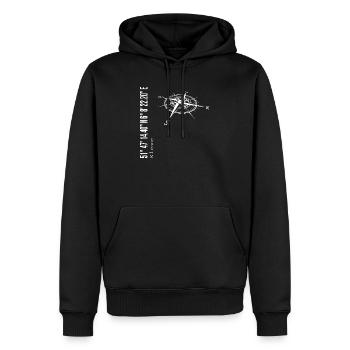 Kleve - Männer Premium Bio Hoodie - Schwarz - Vorne - Nico (187cm)