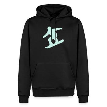Snowboardeur Mint Silhouette - Sweat à capuche Premium bio Homme - noir - Devant - Nico (187cm)