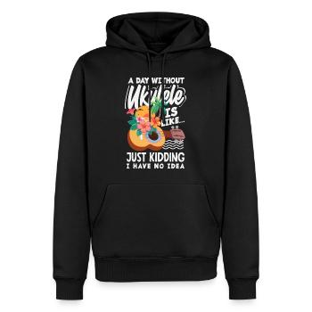 Lustiges Ukulele Designs Und Sprüche - Männer Premium Bio Hoodie - Schwarz - Vorne - Nico (187cm)