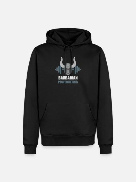 Barbarian Warrior Powerlifting Workout - Men’s Premium Organic Hoodie - black