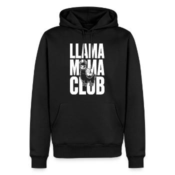 Club Lama Mama avec bébé lama - Sweat à capuche Premium bio Homme - noir - Devant - Nico (187cm)