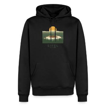 Eifel Volcano | Vintage Nature Poster - Männer Premium Bio Hoodie - Schwarz - Vorne - Nico (187cm)
