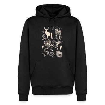 WEIHNACHTSSAMMLUNG - Männer Premium Bio Hoodie - Schwarz - Vorne - Nico (187cm)
